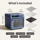 SMIRLY Digital Air Fryer Toaster Oven Combo, 25L Convection Countertop Oven, 10-in-1 Multi-Function Fits 12" Pizza & 6 Slices of Toast, Stainless Steel, Blue