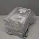 Brippo 4-Pack Refrigerator Drawer Organizer Bins, Clear Stackable Pull Out Fridge Organizers and Storage Container, with Strainer Layer for Fruits, Vegetables, Drinks, Snack and Food