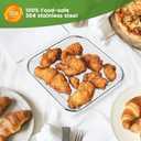 Square Air Fryer Rack Compatible with 6-8 QT Air Fryer,3pcs Stackable Stainless Steel Dehydrator Rack, Square Air Fryer Accessories for Cosori, Instant Vortex, Chefman Airfryer, Ninja Foodi Grill