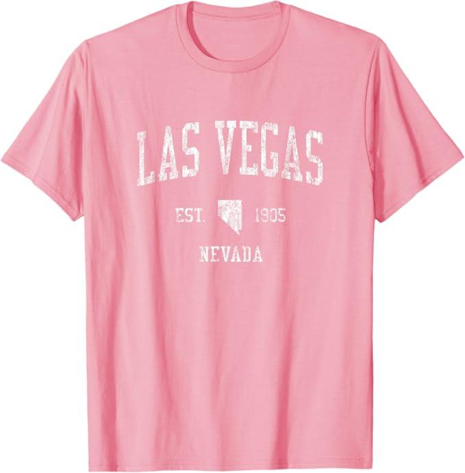 Las Vegas Nevada NV T-Shirt Vintage Sports Design Retro Tee T-Shirt, Size M