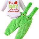 VISGOGO Infant Baby Boy Girls Christmas Jumpsuit Set Letter Print Long Sleeve Romper Green Suspender Costume Pants 90