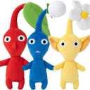 Pikmin Plush, 3 Pcs Red Blue Yellow Pikmin Plushies Toy for Game Fans Gift, Cute Stuffed Animal Doll for Kids Boys and Girls