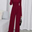 PRETTYGARDEN Long Sleeve Jumpsuit for Women 2026 Fall Date Night Rompers Dressy Casual One Piece Mock Neck Jumpsuits Pockets (L)
