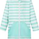 MissShorthair Kids' Hooded Towel Poncho with Zipper Beach Cover-Up with Pocket Swim Towel Robe for Boys & Girls, 8-10 Years
