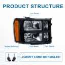 Fullux LED DRL Headlights for 2007-2013 GMC Sierra 1500 No Classic