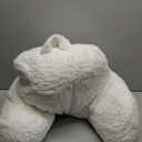 A Nice Night Faux Fur Reading Pillow Bed Wedge Large Adult Children Backrest with Arms Back Support for Sitting Up in Bed/Couch for Bedrest,Ivory