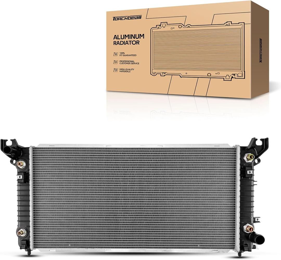Torchbeam Vehicle Radiator Replacement For 2014-2016 Silverado 1500 5.3L, 2014-2016 Sierra 1500 5.3L, Sierra 1500 6.2L, 2015 Yukon 6.2L, Silverado 1500 6.2L With EOC and TOC