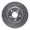Dynamic Friction 631-59056L - Drilled and Slotted Silver Zinc Brake Rotor