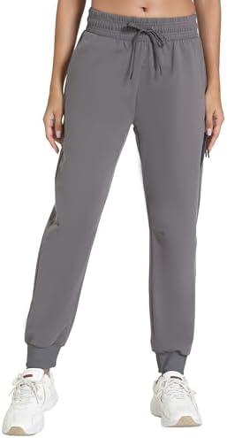 XINGPAOZHE Women's Quick-Dry Lightweight Joggers - Elastic Waist Hiking Pants with Pockets for Outdoor, Athletic & Travel, M