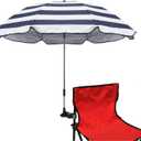 Chair Umbrella with Clamp,46 inches UPF 50+ Clip on Parasol for Patio,Beach Chairs,Strollers,Wheelchairs,Golf Carts