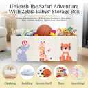 Zebra Baby Toy Storage Organizer for Kids and Toddlers, 40" x 13.5" x 16.5" - Large Collapsible Toy Chest for Living Room - Box, Bin, Organizer for Boys and Girls, Extra Big