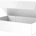 PACKHOME Extra Large White Gift Box 17.5x11.3x4.3in with Magnetic Lidsturdy cardboard,glossy finish,extra large capacity,reusable for clothing gifts,special occasions