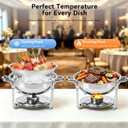 4-Pack 6QT Full Silver Chafing Dishes for Buffet with Lids