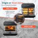 24Qt Dual Zone Air Fryer Oven with Rotisserie, Extra Large Double Air Fryers Mini Oven Digital 1800W 10 in 1 Airfryer Countertop Convection Toaster Oven Combo, Stainless Steel Inner, 360 Even Heating