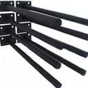 8 Pcs 10" Black Solid Steel Floating Shelf Bracket Blind Shelf Supports - Hidden Brackets for Floating Wood Shelves - Concealed Blind Shelf Support Screws and Wall Plugs Included