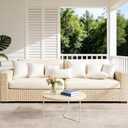 Oubonun 22x22 Outdoor Pillow Inserts (Pack of 2) - Square Waterproof Throw Pillow - Decorative Throw Pillows Insert for Couch Sofa Bed Patio Furniture - White Pillows