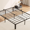 14 Inch Metal Bed Frame Queen Size, Heavy Duty Black Platform Queen Size Bed Frame with Round Corner Legs, Mattress Slide Stopper, No Box Spring Needed, Easy Assembly