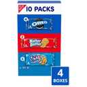 Nabisco Cookies Variety Pack, OREO, Nutter Butter, CHIPS AHOY!, 40 Snack Packs (4 Cookies Per Pack, 4 Boxes)