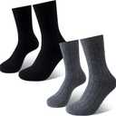 Chicingyou 2 Pairs Cozy 90% Cashmere Crew Socks for Women Men Gifts Soft Warm for Winter Home Bed Outdoor