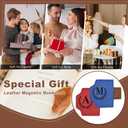 2 x Bygone Mark Bookmark with Pen Holder, 26 Letters Magnetic Leather Bookmarks Personalized Book Mark for Book Lovers, Magnetic Bookmark Pen Holder with Cross for Women Men(Blue-J)