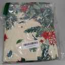 Artoid Mode Green Leaves Poinsettia Holly Christmas Placemats Set of 6, 12x18 Inch Seasonal Winter Table Mats for Party Kitchen Dining Decoration