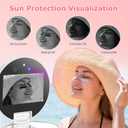 Vanexiss UV Camera for Sunscreen Test UV Mirror Sunscreen Camera, 3.8 Inch Rechargeable 2X Magnifying Vanity Mirror with Light Handheld Double-Sided Pocket Mirror for Skin Protection(White)