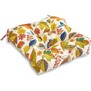 South Pine Porch Outdoor 20-inch Square Tufted Seat Cushion, Esprit Floral, Set of 1