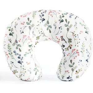 Nursing Pillow and Positioner, Breastfeeding, Bottle Feeding, Baby Sitting Support with Removable Ultra Soft Minky Cover, Tummy Time Support for Baby Boys and Girls(Floarl) (Floral)