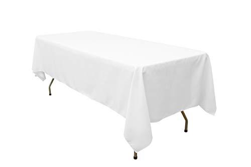GEFEII Rectangle White Tablecloth 60x102 inch Rectangular Table Cloth Polyester Oblong Tablecloths for Restaurant Banquet Dining Buffet Table Wedding Party Decorations(Rectangle-60x102 inch, White)