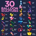Learn & Climb DIY Balloon Animal Kit for Beginners. Fun Twisting & Modeling Activity for Party. Makes 30+ Sculptures, Pump and Manual Included. Gift for, Teens Boys and Girls. 120 Pieces.