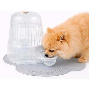 Pet Water Dispenser for Dogs and Cats, 67.6 oz Gravity-Fed Water Bowl for Clean Drinking, Prevents Wet Fur, BPA-Free Polypropylene, (Clear)