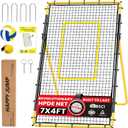 Happy Jump 7x4 FT Portable Volleyball Rebounder Net, 5 Adjustable Angles Bounce Back Trainer, Heavy-Duty Steel Frame & 45-Ply Net, Target Practice Training Equipment, Includes Volleyball