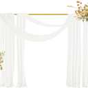 NANANARDOSO Balloon Arch Stand Kit, 10x7 FT Backdrop Stand with Metal Square Frame, Adjustable Photo Background Stand for Party Wedding Decor, Studio Photography, Gold.