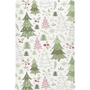 Cartoon Christmas Tree Crib Sheets for Boys Girls Pack N Play Sheet Soft Breathable Mini Crib Sheets 39" x 27"