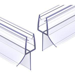 Shower Door Bottom Seal 2-Pack, 36"(914mm) Long PVC Strips with Drip Rail for 5/16"(8mm) Glass Door, Prevent Water from Spilling and Keeps The Room Clean