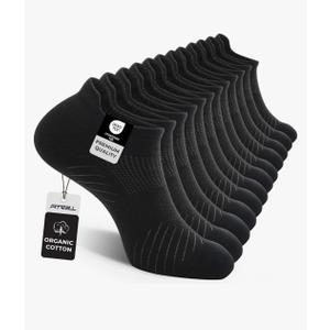 FITRELL 6 Pack Men's Athletic Running Ankle Socks Low Cut Cushioned Wicking Anti-Blister Breathable Sport Socks