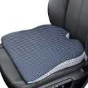 Car Wedge Seat Cushion for Car and Truck Seat Office Chair Wheelchair - Memory Foam Seat Pad for Sciatica Tailbone Pain Relief (Grey)