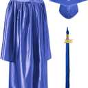 GraduatePro Kindergarten Graduation Cap and Gown Class of 2025 Shiny Set for Preschool Kids Ceremony Gifts 12 Colors (27, Royal)