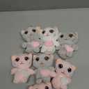 7 Pcs Cat Dog Plush Keychain Bulk Small Stuffed Animal Puppy Kitty Kawaii Cute Kitty Puppy Plush Keychain for Backpack Birthday Party Favor Wedding Baby Shower(Cat)