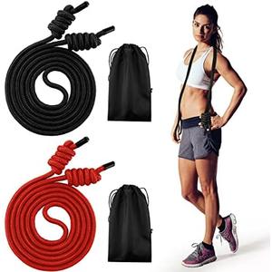 Lewtemi 2 Pcs Flow Rope for Fitness Double Woven Workout Rope Adjustable Length Flow Jump for Working out Men Women Training Exercise Gym Indoor Outdoor Beginner, 9 ft