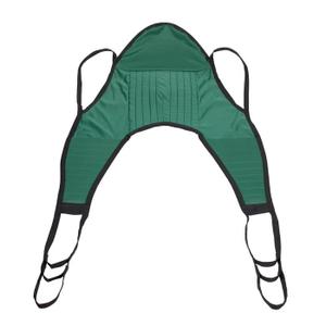 Dynarex 10745XL Polyester U-Sling with Head Support, Green, X-Large, 600 lbs Load Capacity, 44.1" Length, 48.43" Width