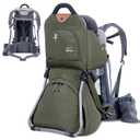 WIPHA Baby Backpack Carrier, Comfort Toddler Carrier Hiking Backpack with Canopy, Adjustable Lightweight Child Carrier (creeper III green)