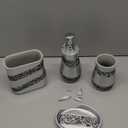 Creative Scents Silver Mosaic Bathroom Accessories Set Complete - 6 Piece Bathroom Set Includes: Bathroom Trash Can, Tissue Cover, Soap Dispenser, Toothbrush Holder, Tumbler & Soap Dish