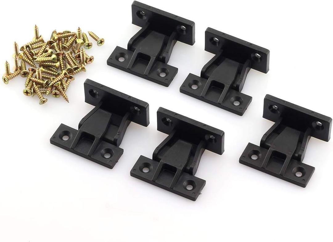 5pcs Plastic Quick Fitting Furniture Panel Joint Bracket Fast Installation Push-On Clips Corner Buckle for Cabinet Wardrobe Mounting Roman Column Connection Black