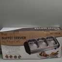 MegaChef Stainless Steel Easy Clean Buffet Server & Food Warmer With 3 Sectional Trays