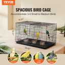 VEVOR 30-inch Flight Bird Cage, Stackable Divided Small Parakeet Cage for Parrots Canaries Cockatiels Lovebirds Finches Budgies Conures Macaws Pet Travel Birdcage with Handle and Perches