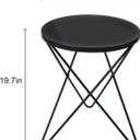 HLR Modern Round Side Table, End Table with Marble Effect Top and Gold Metal Frame, Small Side Table for Living Room, Bedroom, Sofa and Couch, Black Legs, Black Glass top