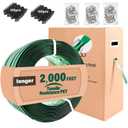 FoundGo 2000ft 5/8" 0.035" Green Polyester (PET) Strapping Roll Industrial-Grade1500lbs Break Strength Tough Waterproof Embossed and Rustproof with Pull-Out Box,200 Corner Protectors,450 Seals-Green