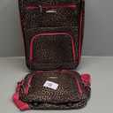 Rockland Fashion Softside Upright Luggage Set, Expandable,Lightweight,Telescopic Handle,Wheel, Pink Leopard, 2-Piece (14/19)