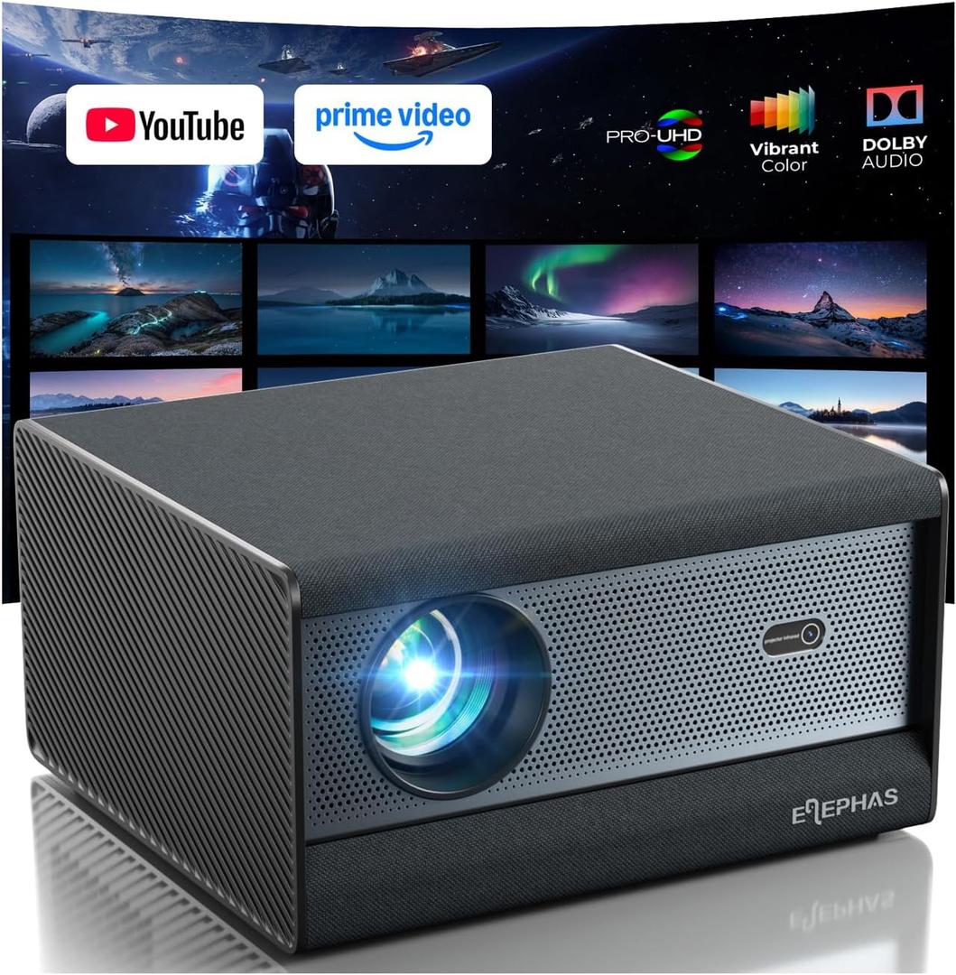 ELEPHAS Smart 4K Supported Projector with WiFi & Bluetooth for Home Theater
Compatible with Netflix/Prime Video/YouTube, Auto Focus & Keystone, Dust-Proof Sealed, Dolby Audio